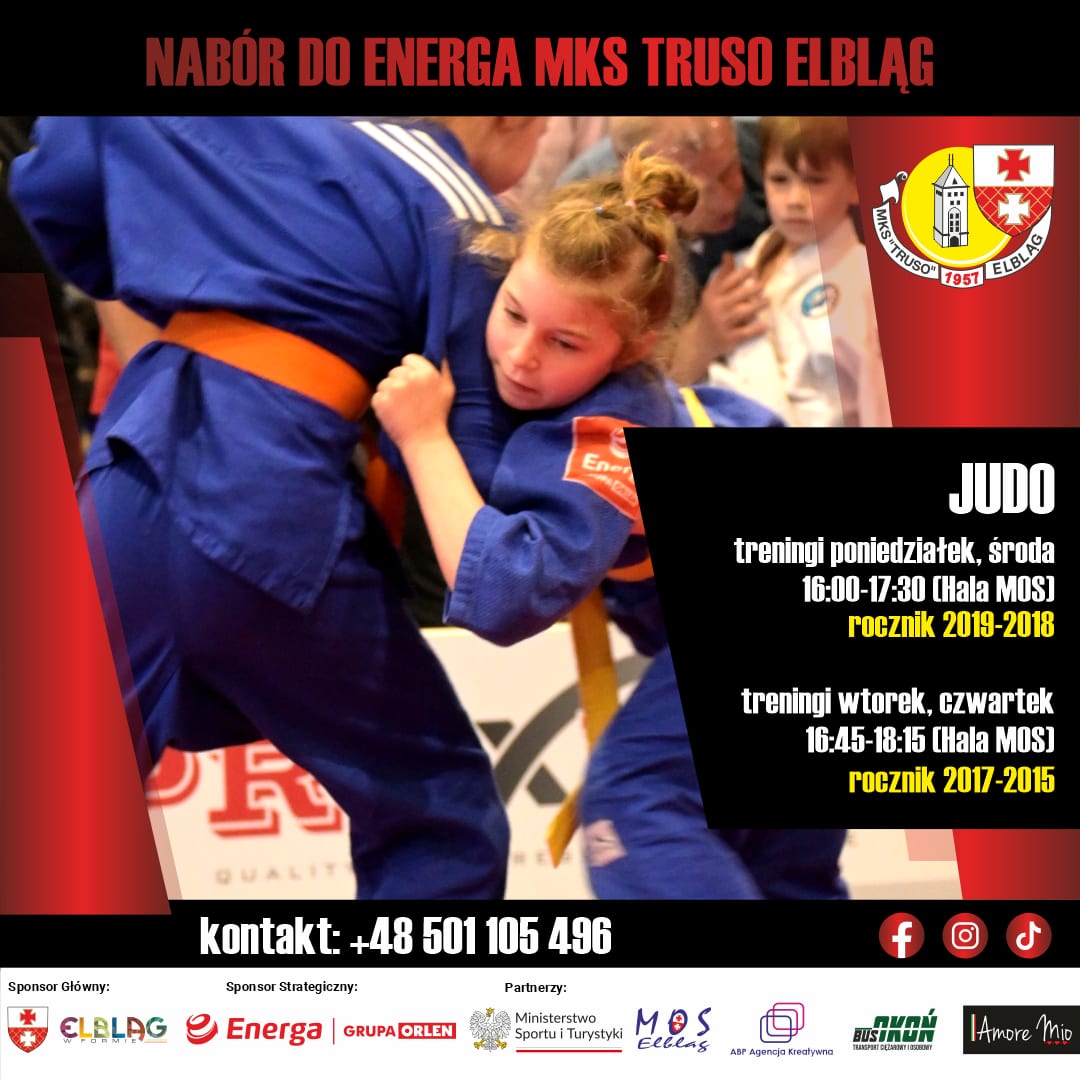 Plakat zajęć judo MKS Truso